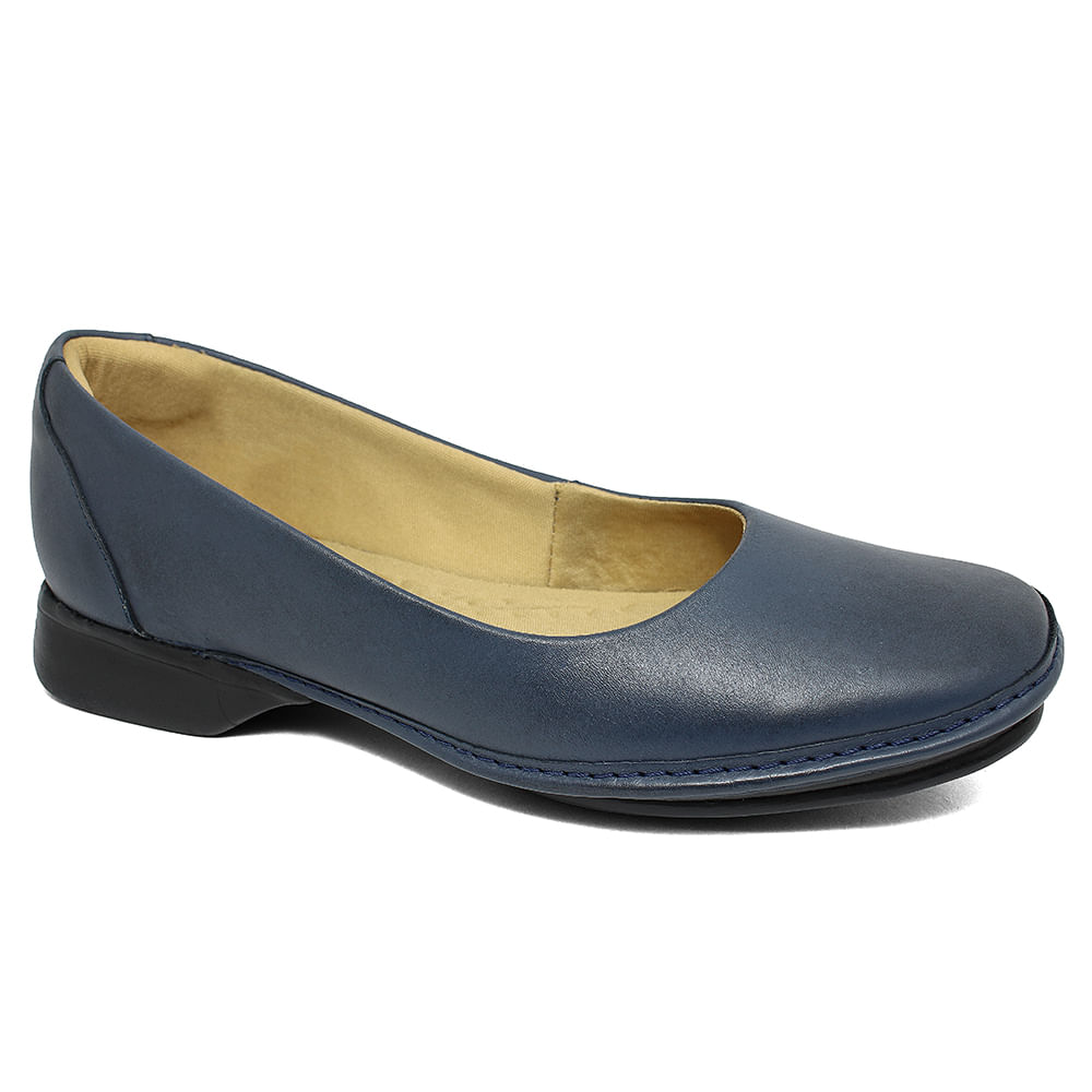 Sapato Feminino Confortável Retrô - Azul Marinho - doctorpe