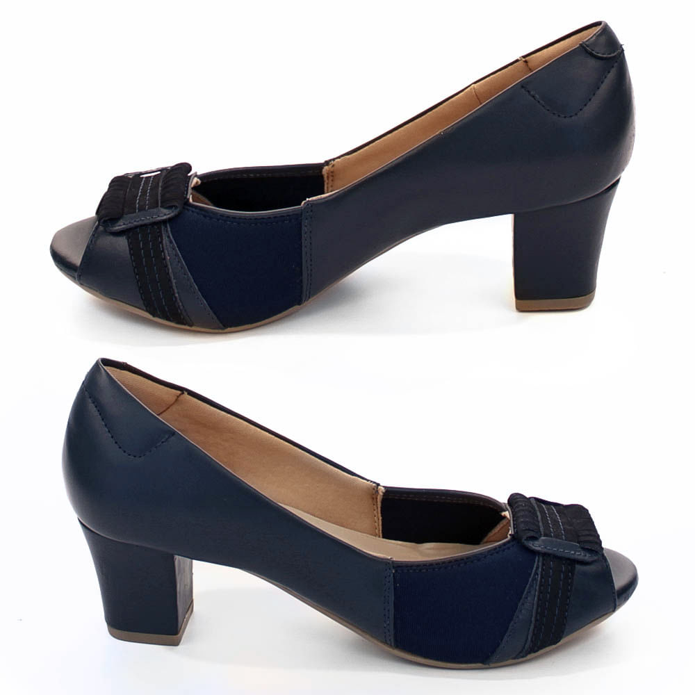 Sapato de Festa Peep Toe - SS24 Azul Marinho - Santa Scarpa